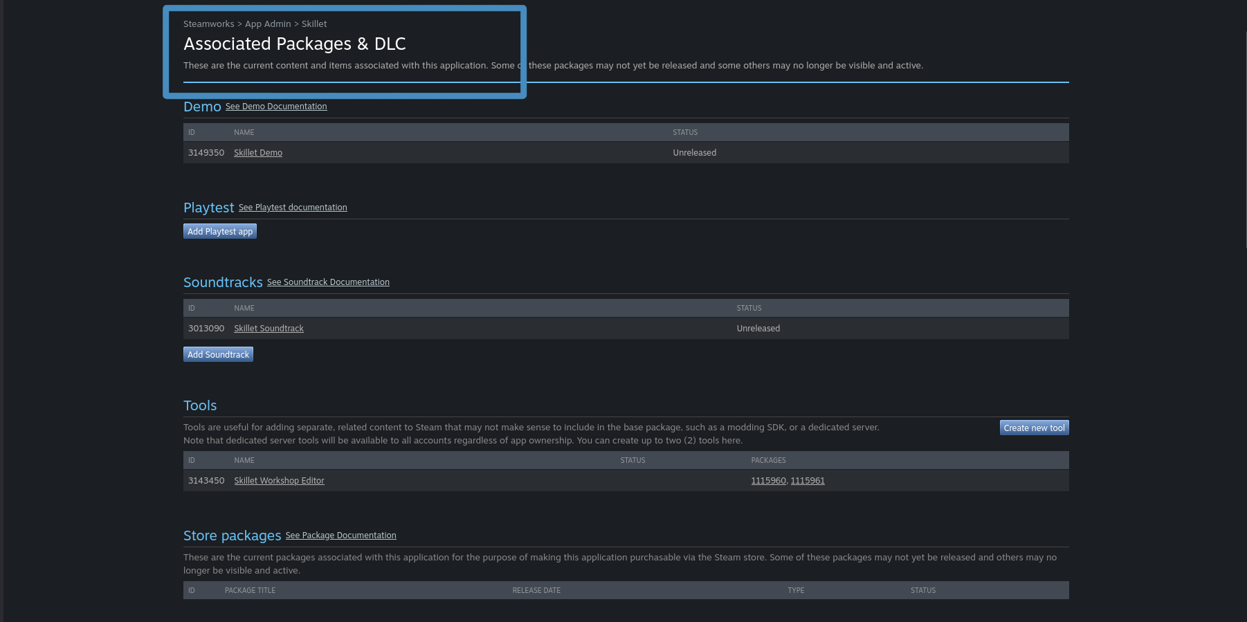 Associated Packages & DLC