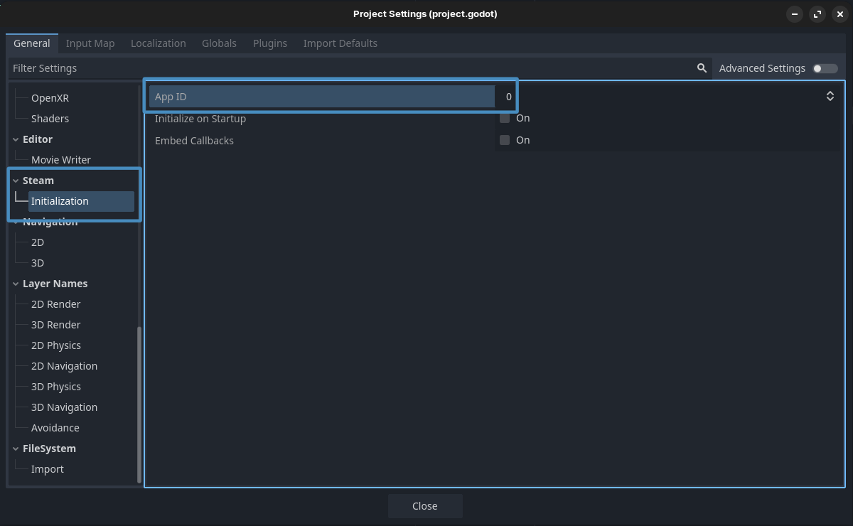 Set App ID in Project Settings